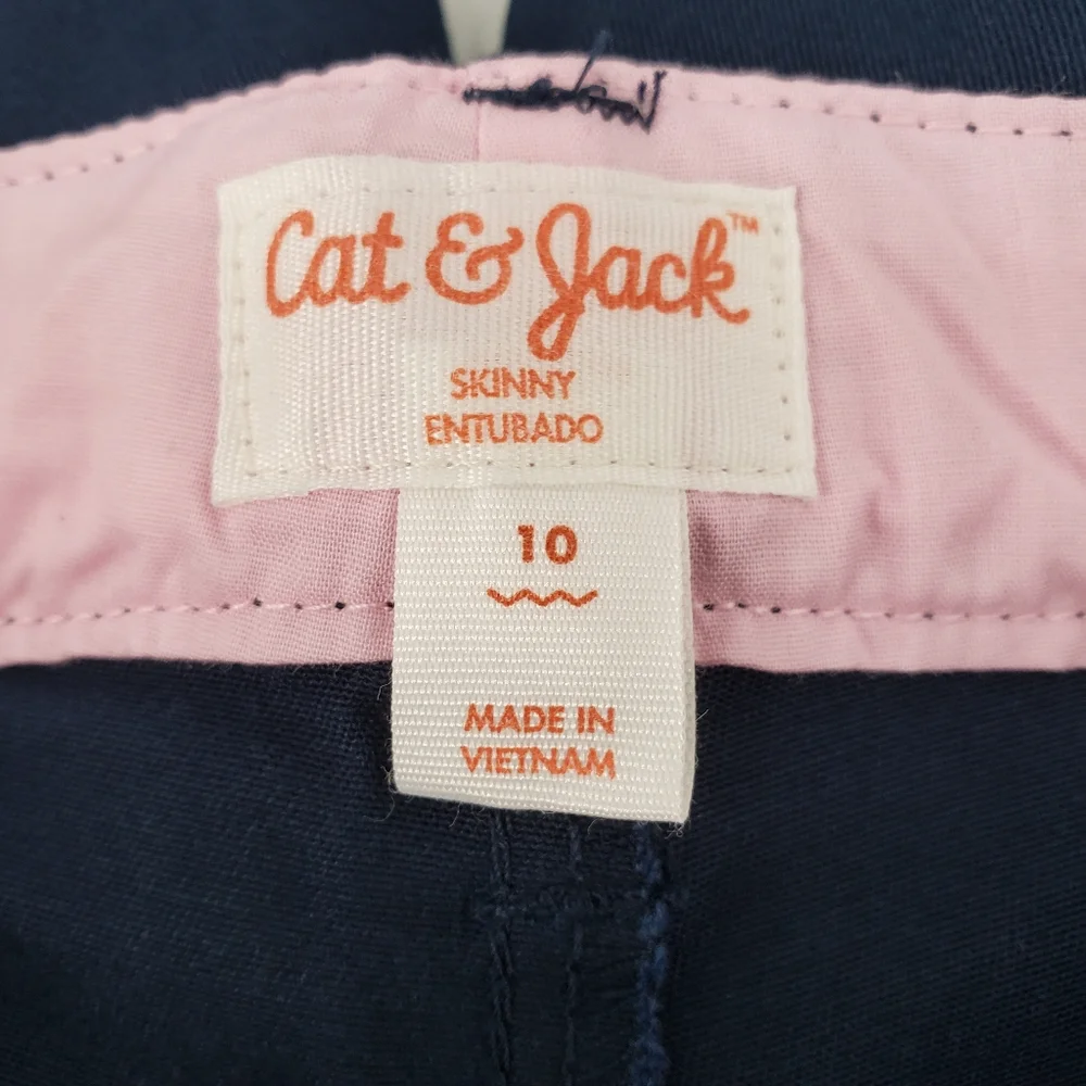 NWT Cat & Jack Girls School Uniform Pants Size 10 - Two Pack Blue And Beige - Picture 3 of 8